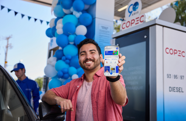 Acumulando puntos Full<br/>mediante la app Copec